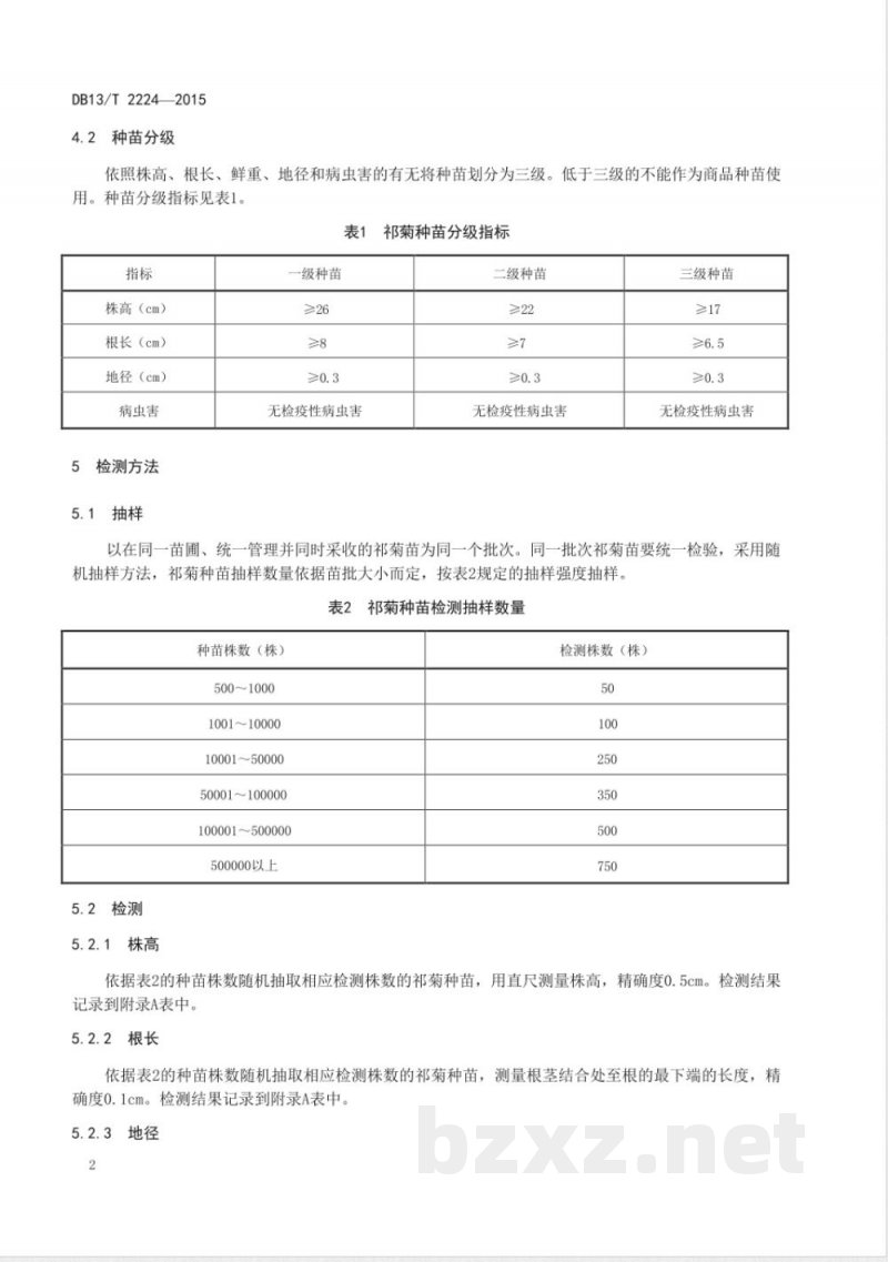 DB13/T 2224-2015中药材种苗质量标准 祁菊