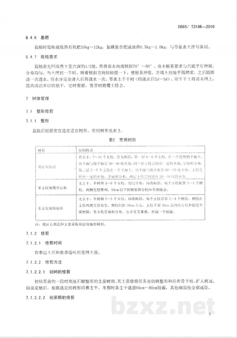 DB65/T 3186-2010无公害农产品 石榴栽培技术规程