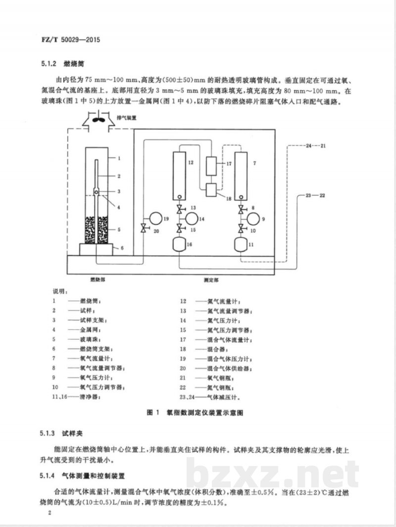 FZ/T 50029-2015合成纤维原料切片阻燃性能试验方法 氧指数法 