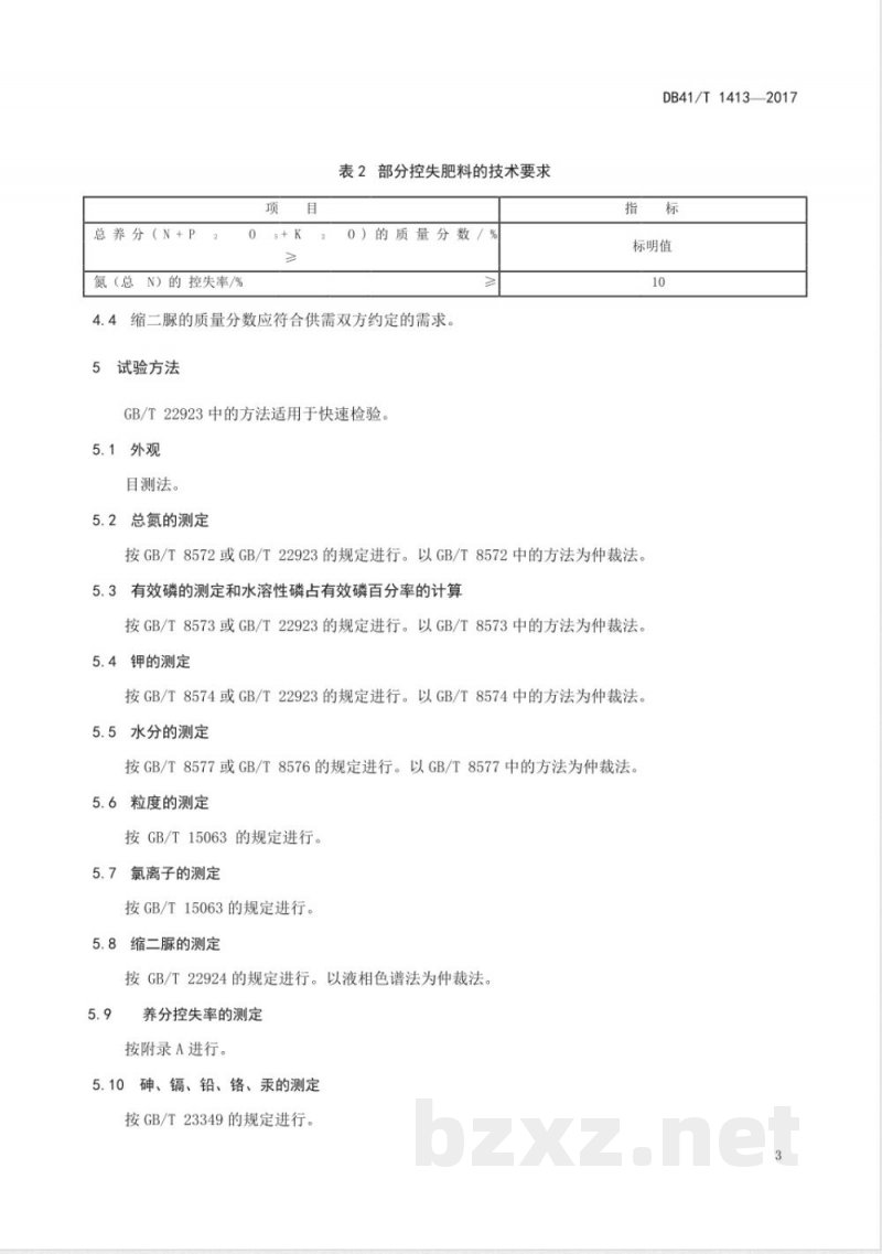 DB41/T 1413-2017控失肥料