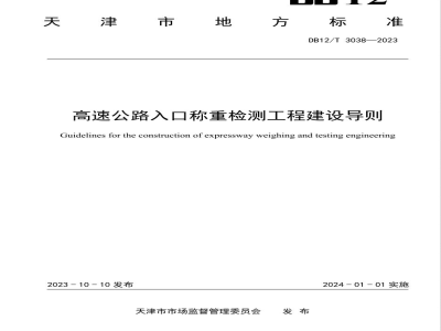 DB12/T 3038-2023高速公路入口称重检测工程建设导则