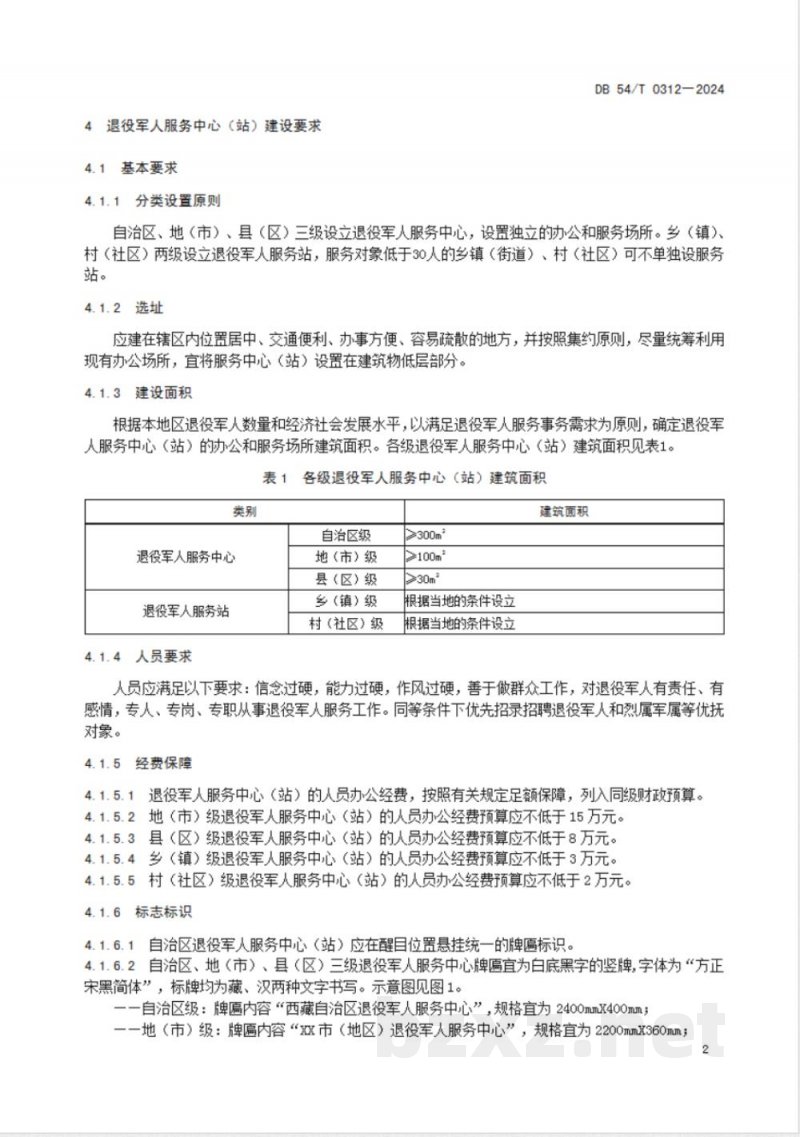 DB54/T 0312-2023退役军人服务中心（站）建设与运行管理规范