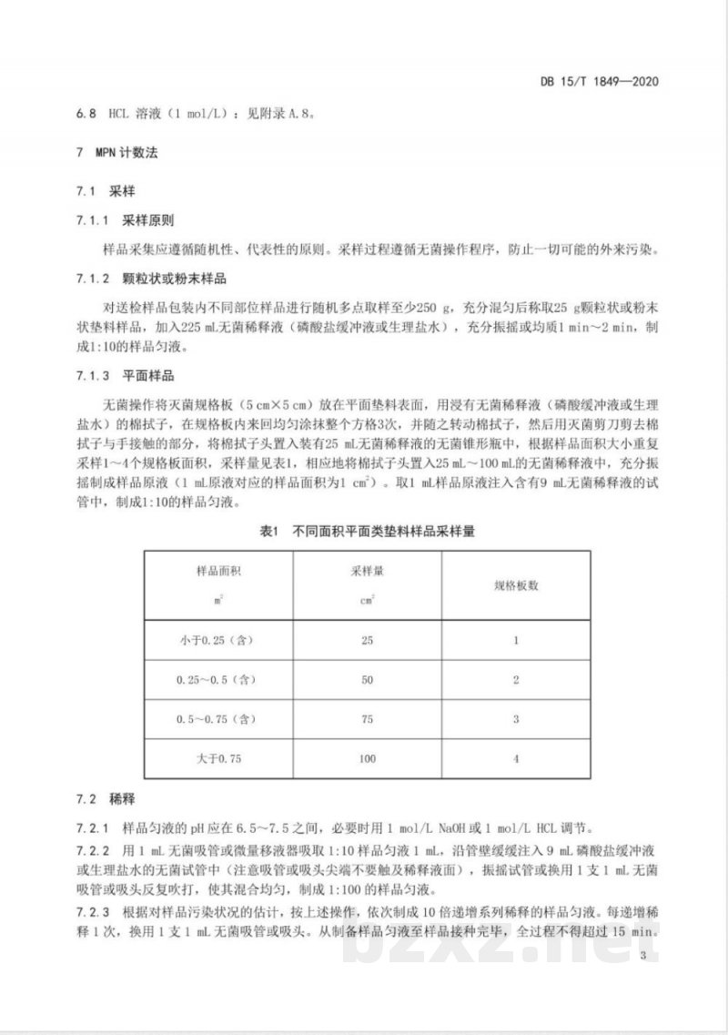 DB15/T 1849-2020动物垫料中大肠菌群检测