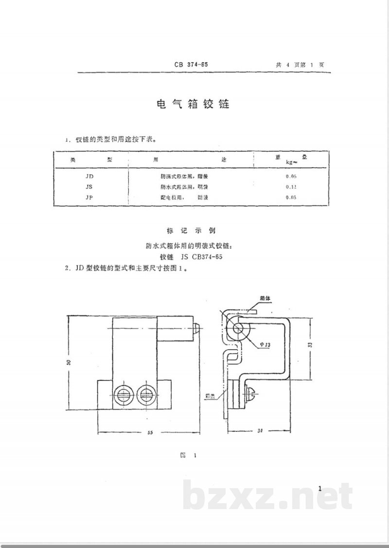 CB 374-1965 电气箱铰链