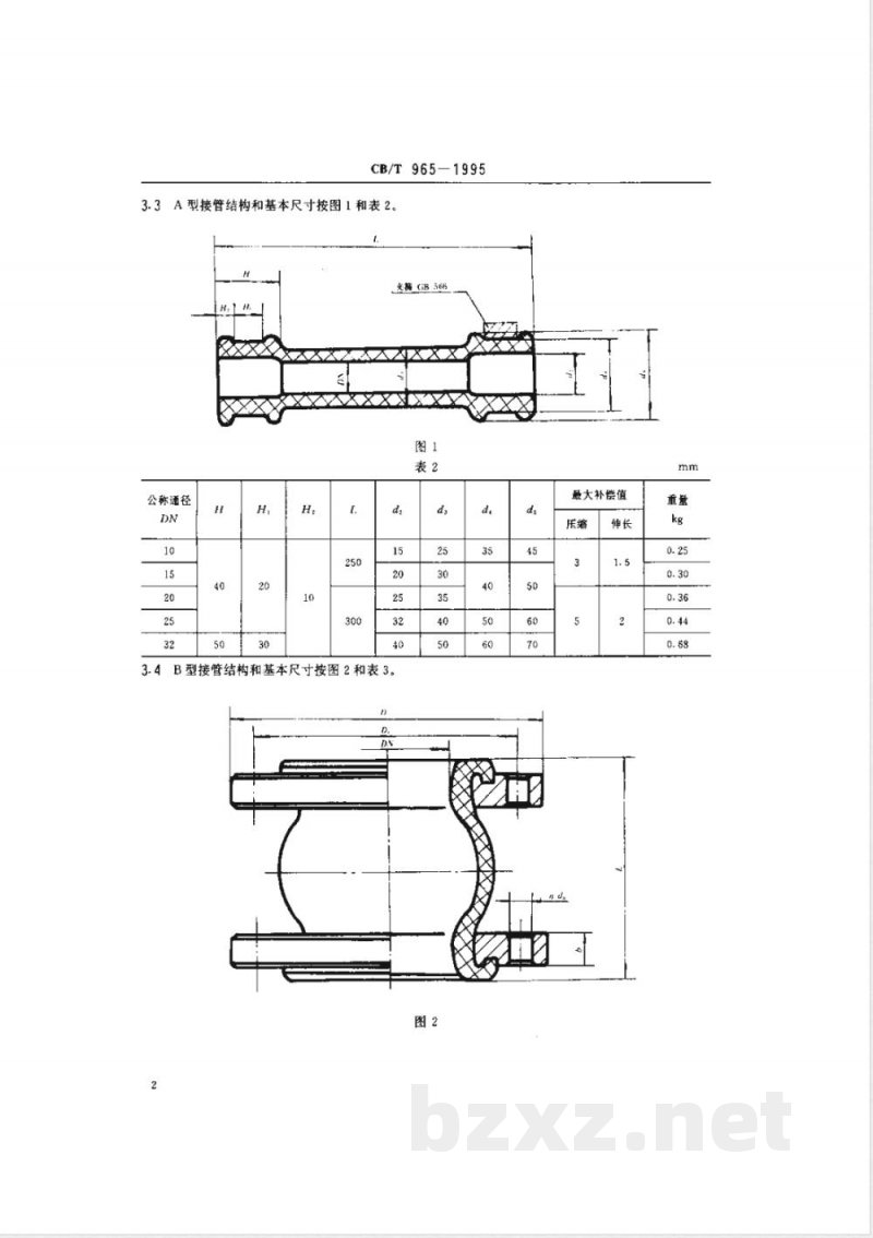 CB/T 965-1995 橡胶补偿接管