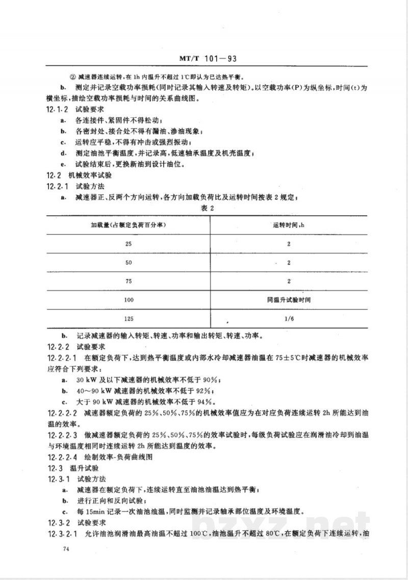 MT/T 101-1993 刮板输送机用减速器检验规范