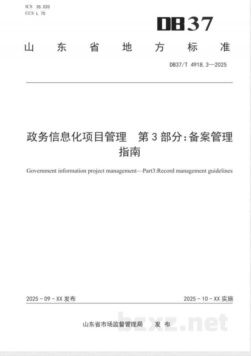 DB37/T 4918.3-2025政务信息化项目管理 第3部分：备案管理指南
