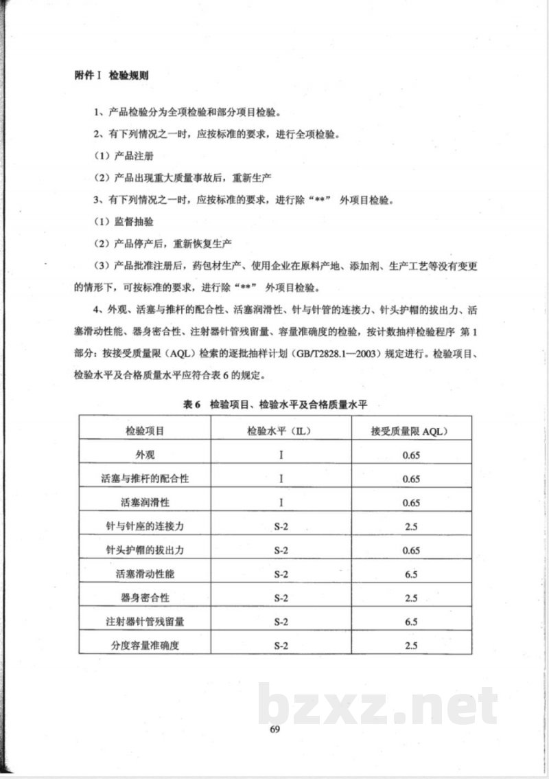 YBB 0011-2004 预灌封注射器组合件(带注射针)(试行)