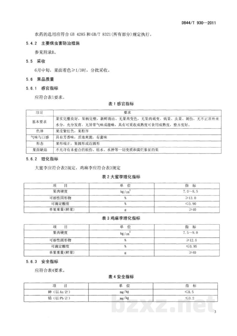 DB44/T 930-2011地理标志产品 三华李