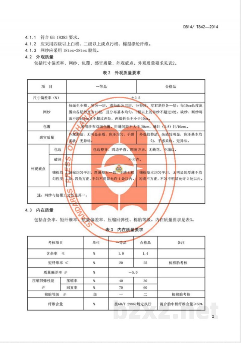 DB14/T 842-2014学生用被胎