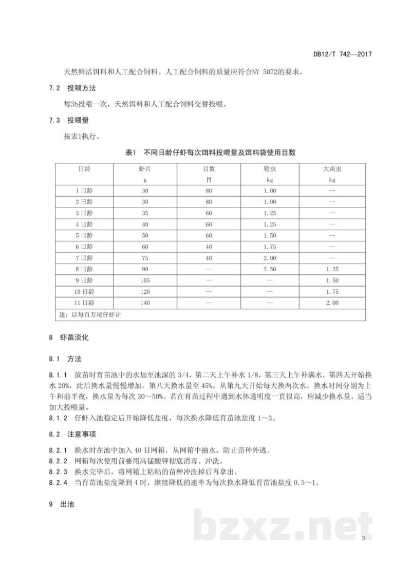 DB12/T 742-2017凡纳滨对虾苗种淡化技术规范