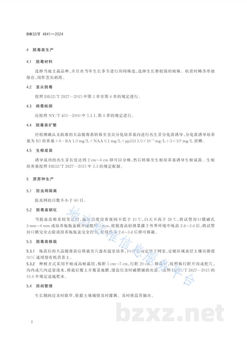 DB32/T 4841-2024脱毒大蒜蒜种生产技术规程