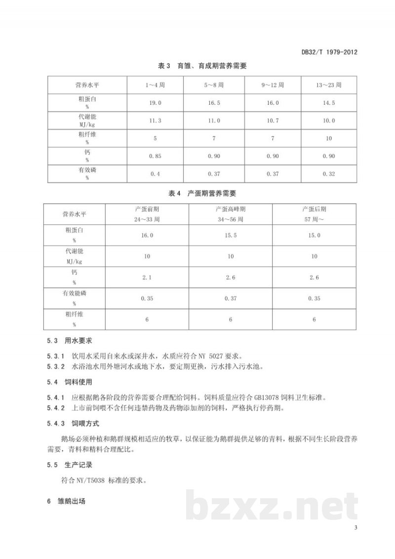 DB32/T 1979-2012太湖鹅饲养技术规程