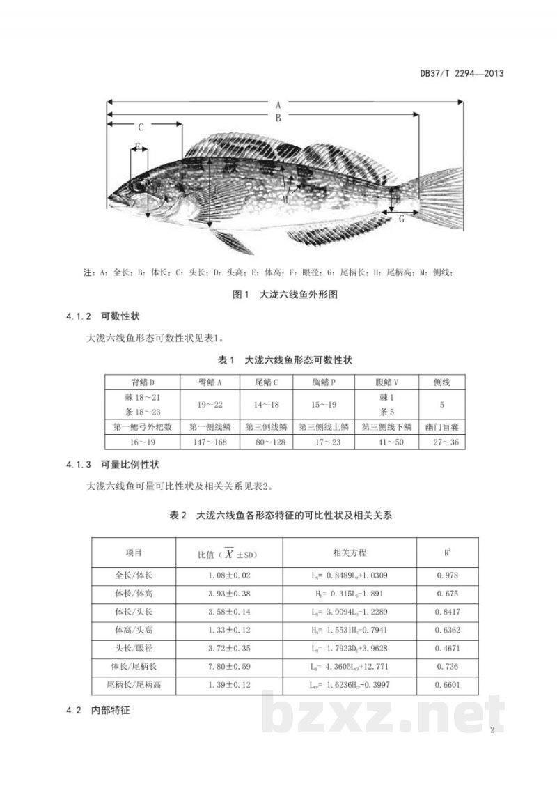 DB37/T 2294-2013大泷六线鱼（种质）