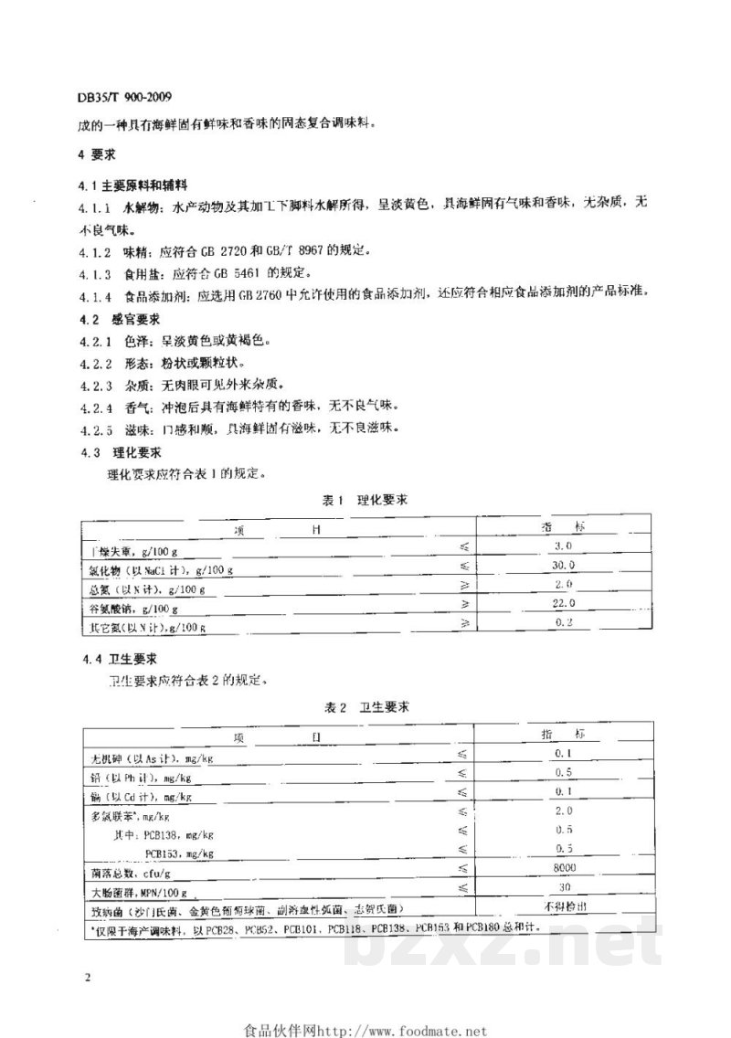 DB35/T 900-2009海鲜水解调味料