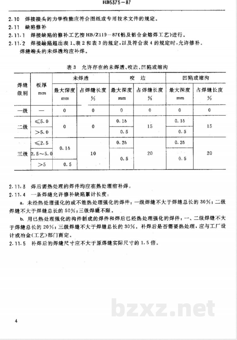 HB 5375-1987 铝及铝合金熔焊质量检验