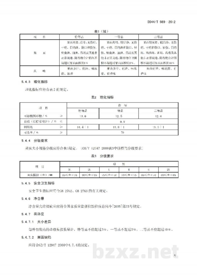 DB44/T 989-2012地理标志产品 平远脐橙