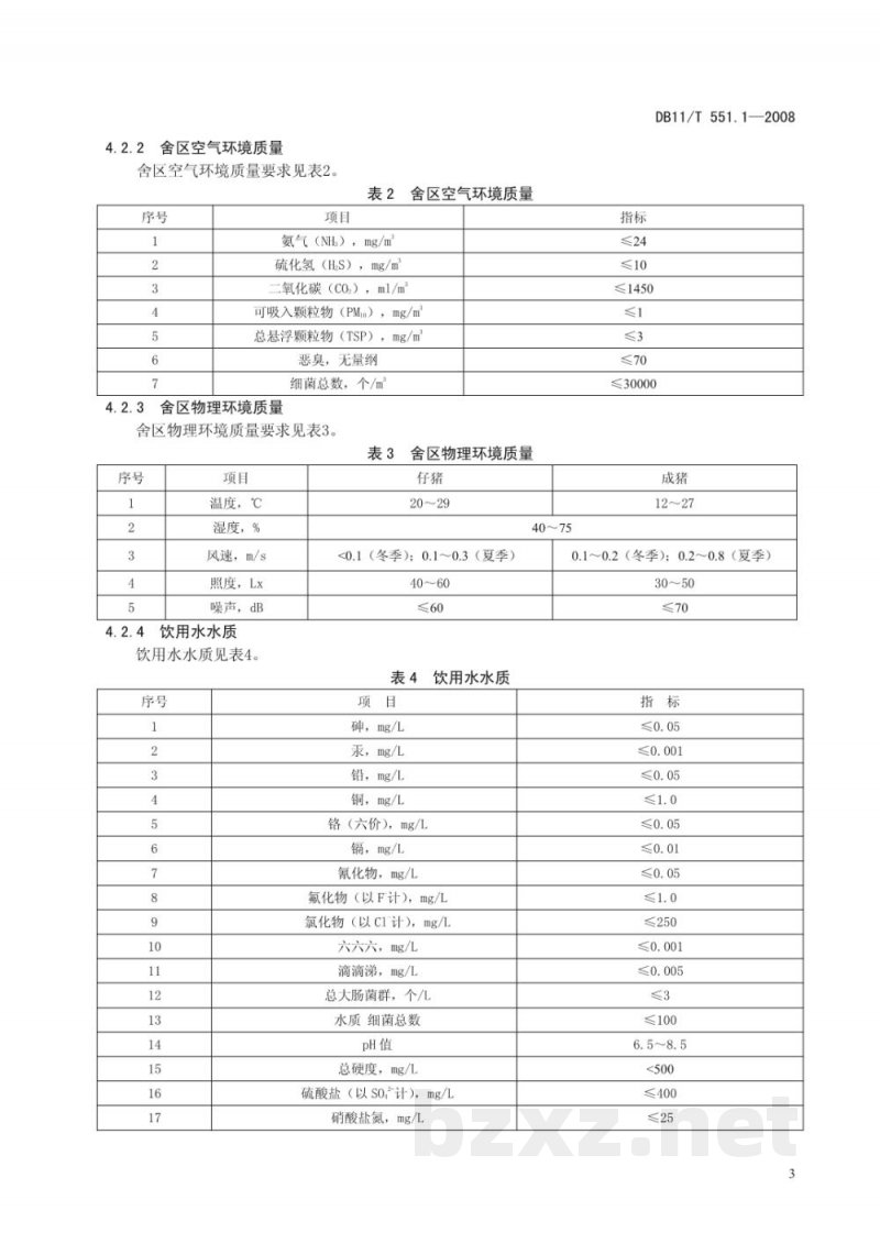 DB11/T 551.1-2008无公害食品 畜禽场环境质量 第1部分：猪场环境质量