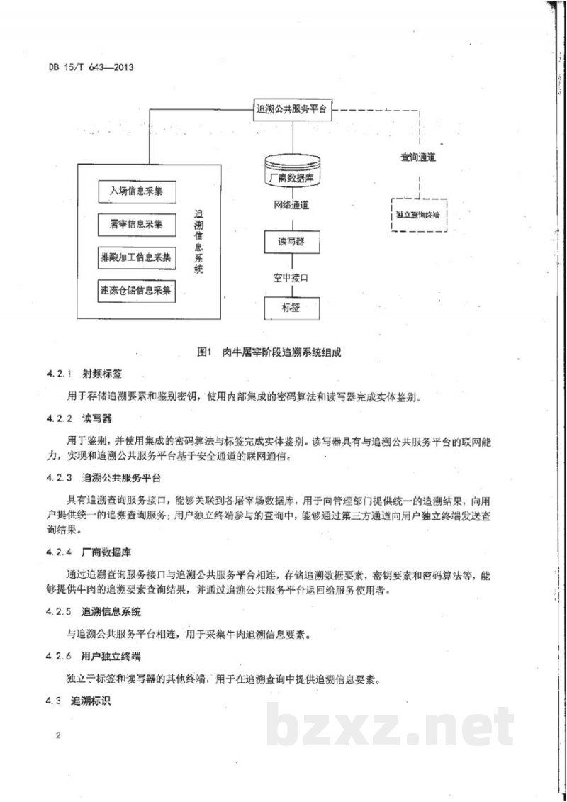 DB15/T 643-2013基于射频识别的肉牛屠宰环节关键控制点追溯信息采集指南