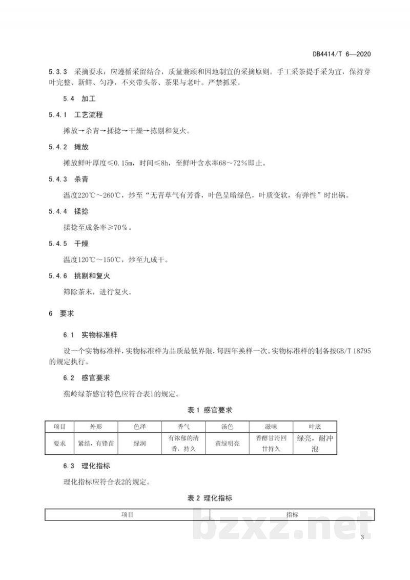DB4414/T 6-2020地理标志产品 蕉岭绿茶