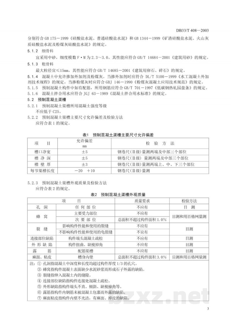 DB33/T 408-2003农田水利工程灌排渠用预制混凝土构件