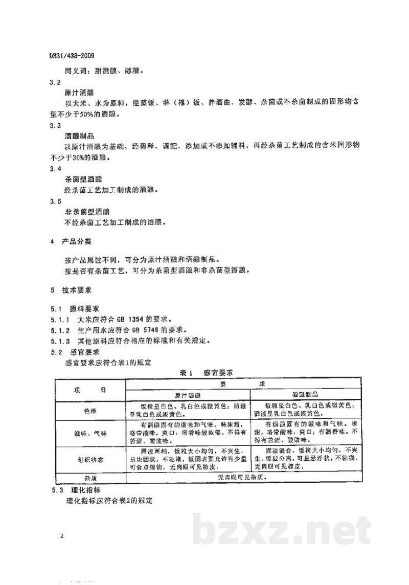 DB31/ 433-2009酒酿卫生要求