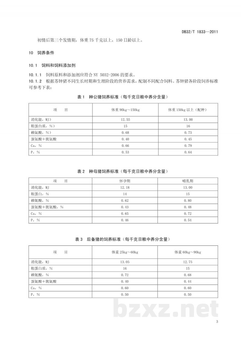 DB32/T 1833-2011苏钟猪饲养管理技术规程