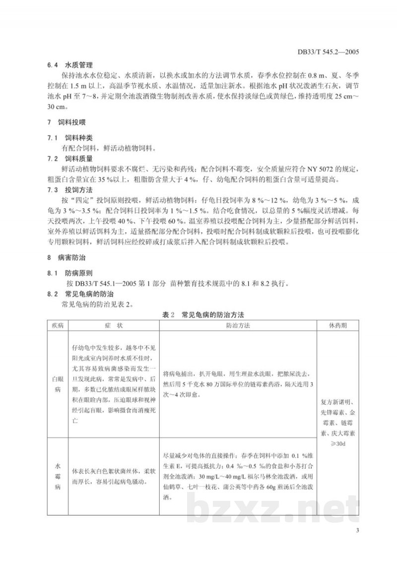 DB33/T 545.2-2005无公害中华草龟 第2部分 养殖技术规范