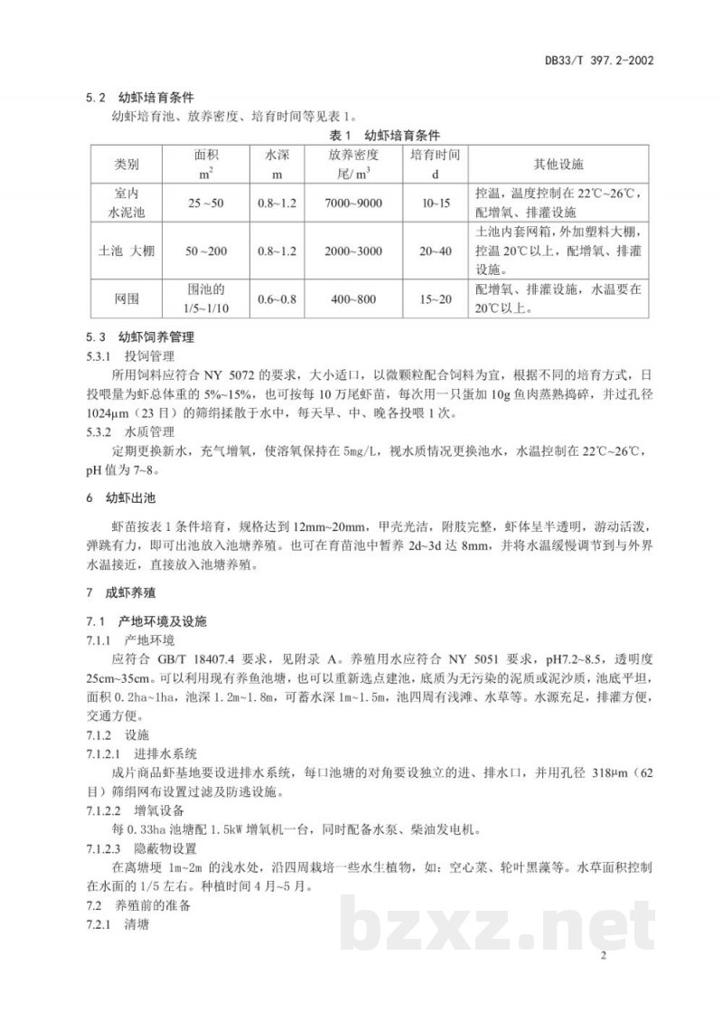 DB33/T 397.2-2003无公害罗氏昭虾 第2部分：养殖技术规范