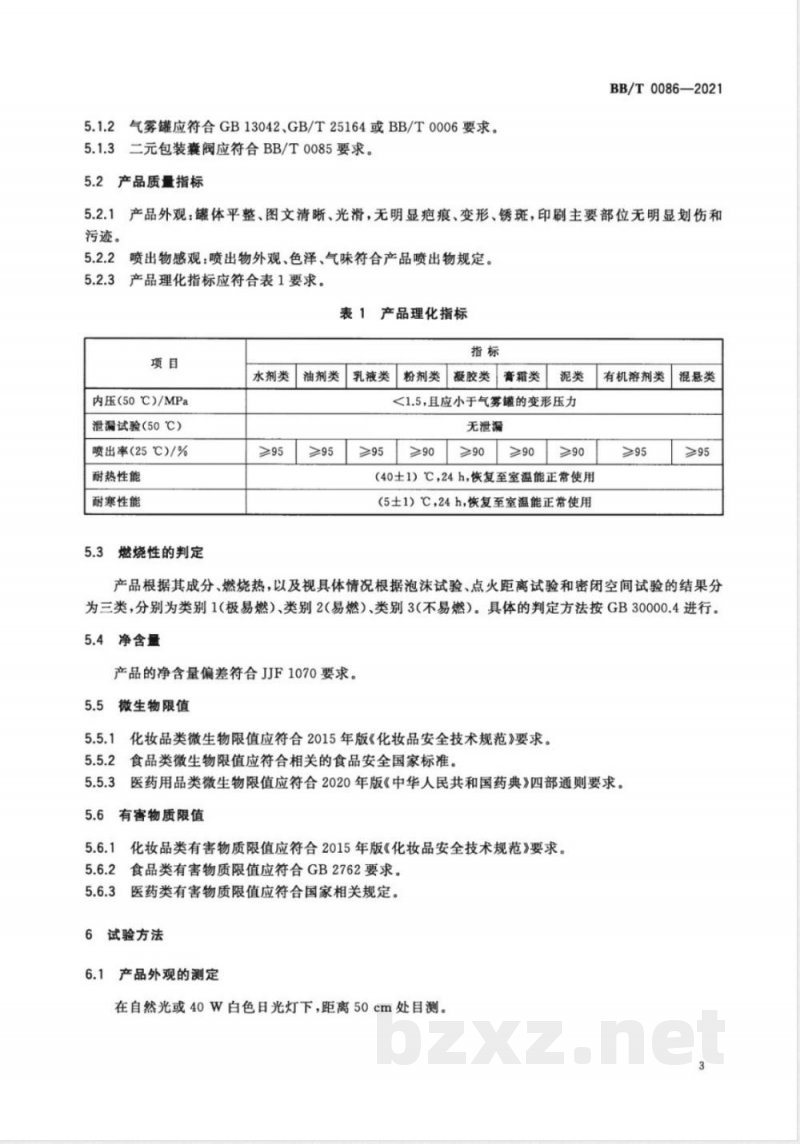 BB/T 0086-2021二元包装囊阀气雾剂 