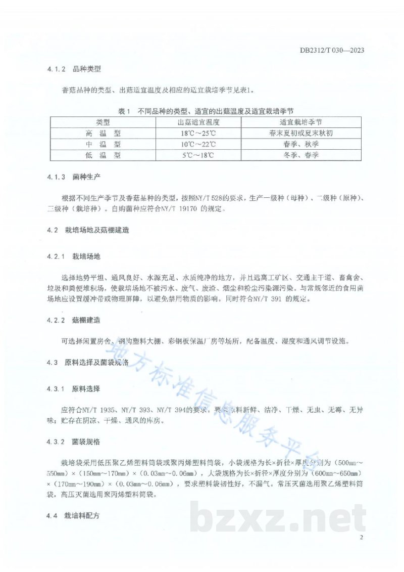 DB2312/T 030-2023绿色食品 香菇生产技术操作规程