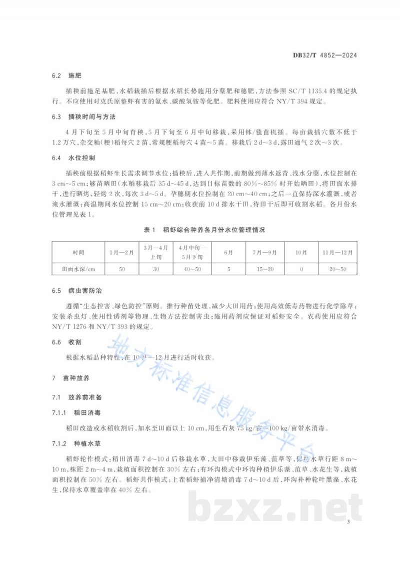 DB32/T 4852-2024稻虾综合种养技术规范