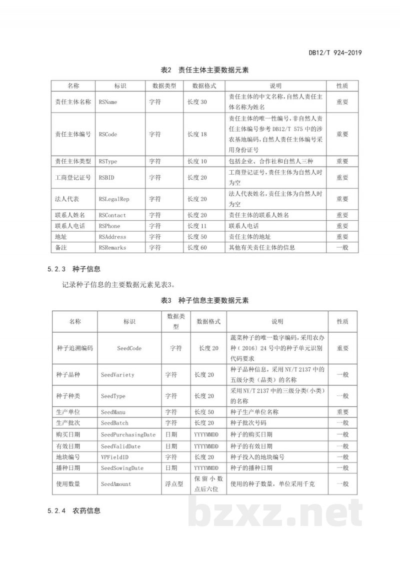 DB12/T 924-2019蔬菜质量安全追溯数据交换规范