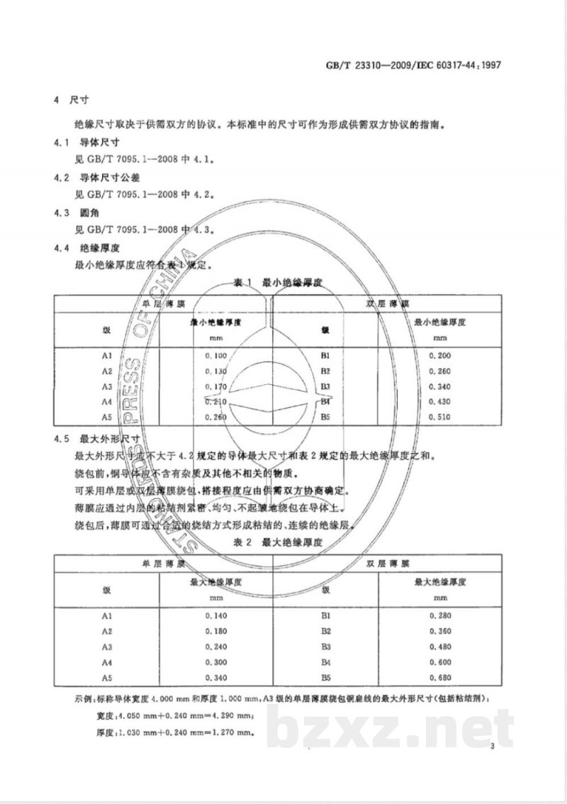 GB/T 23310-2009 240级芳族聚酰亚胺薄膜绕包铜扁线