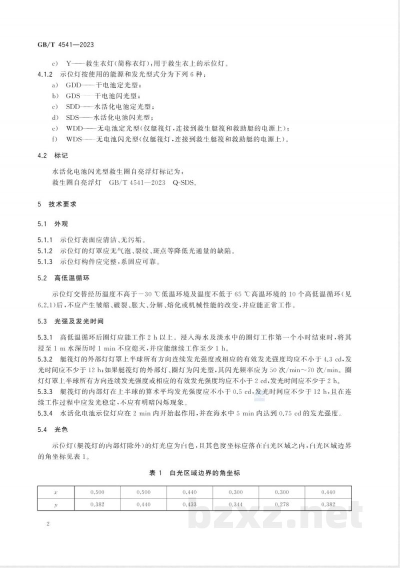 GB/T 4541-2023船用救生设备示位灯 