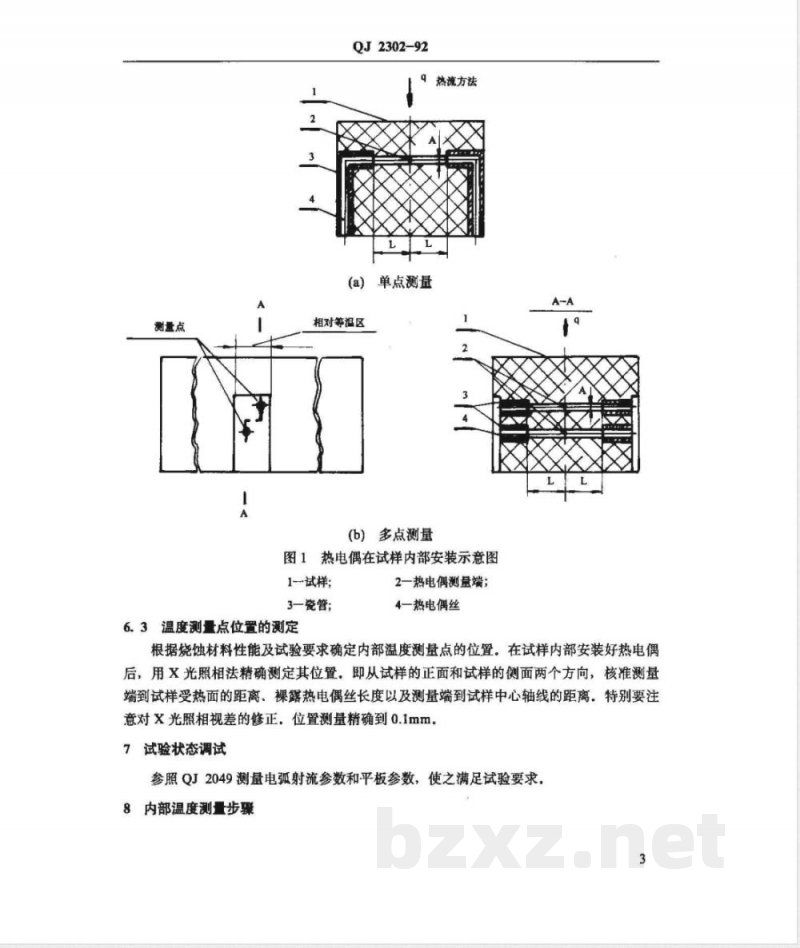 QJ 2302-1992 烧蚀材料内部温度测量方法