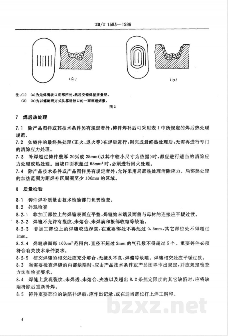 TB/T 1583-1996 机车车辆铸钢件补焊技术条件