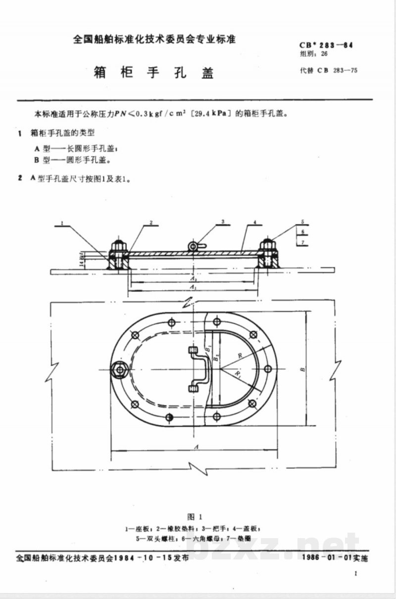 CB* 283-1984 箱柜手孔盖