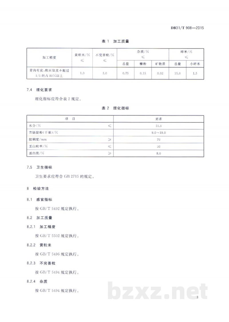 DB31/T 908-2015地理标志产品 松江大米