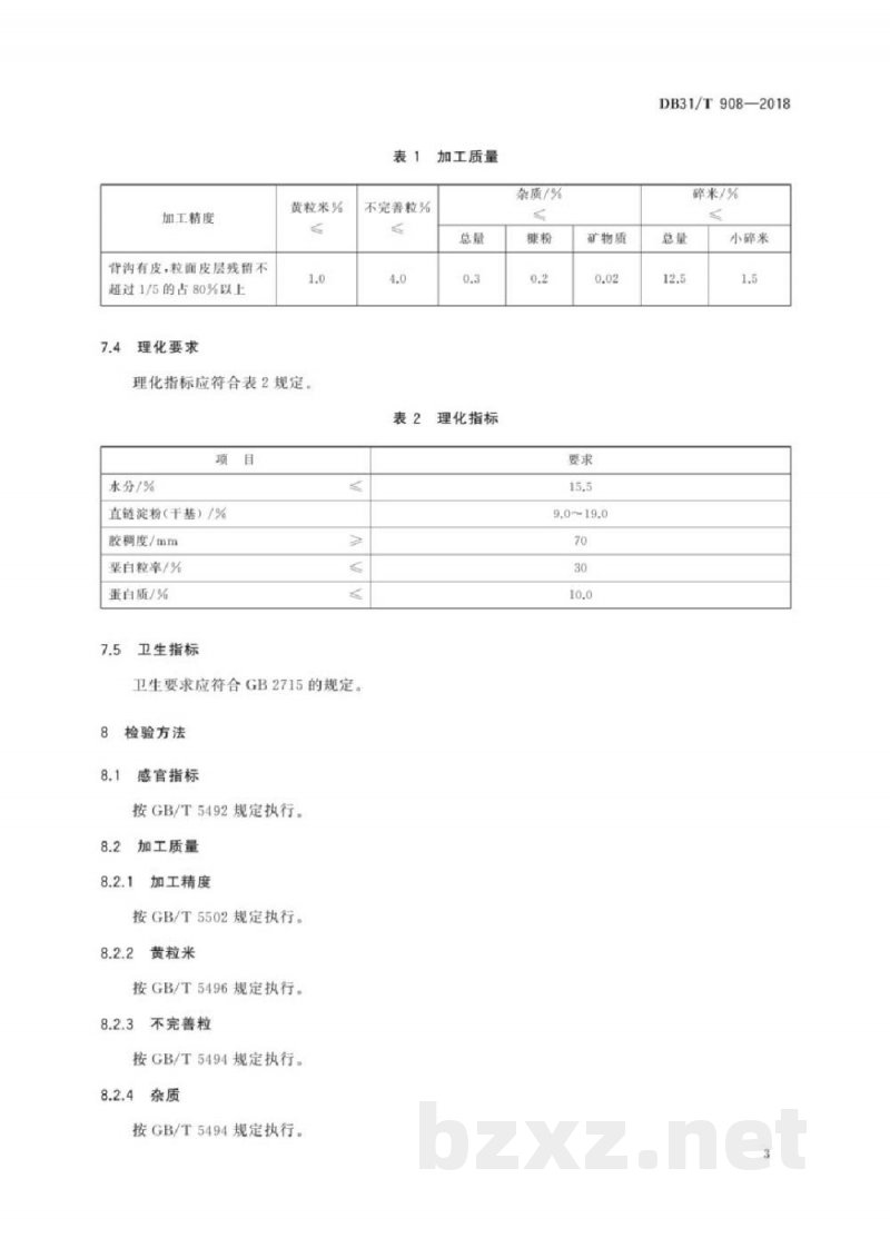 DB31/T 908-2018地理标志产品 松江大米