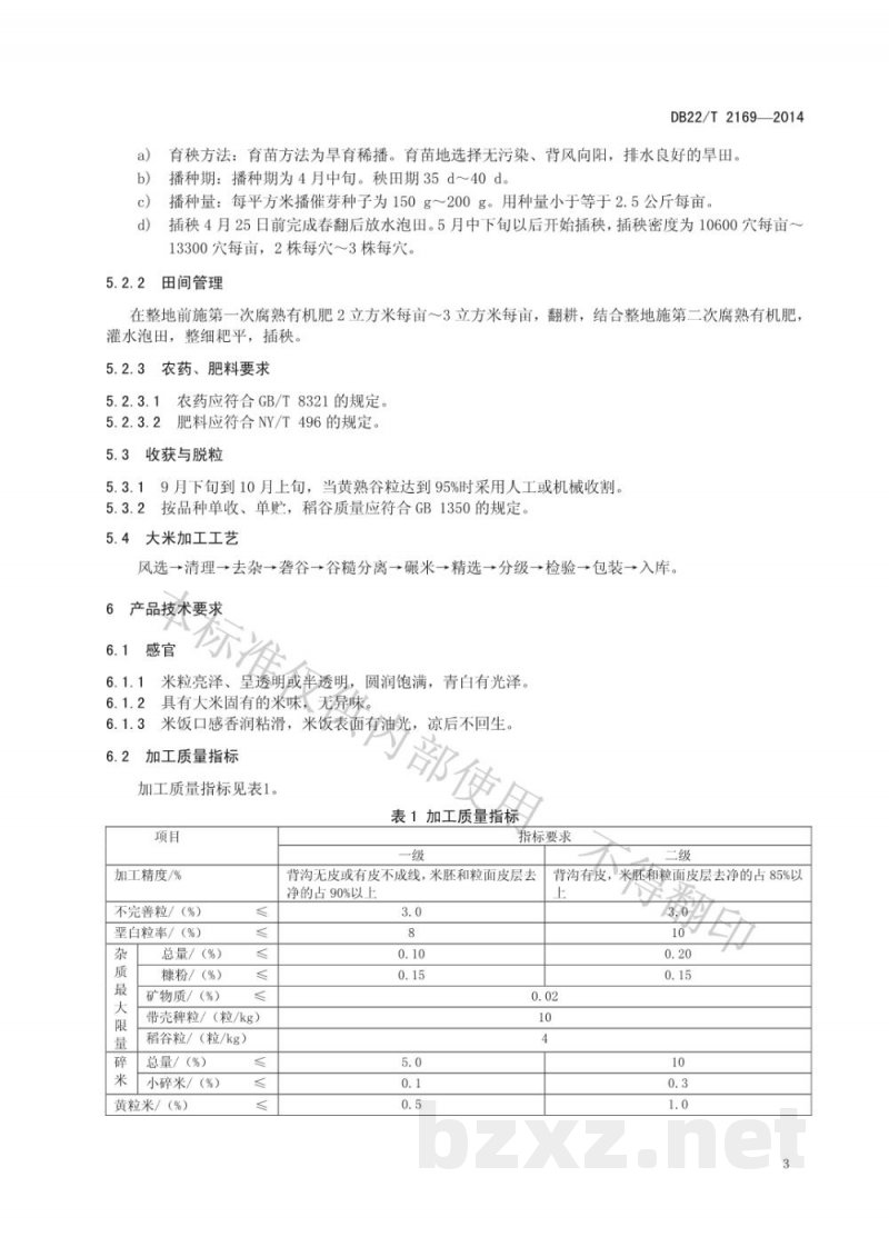 DB22/T 2169-2014地理标志产品 西江大米(西江贡米)