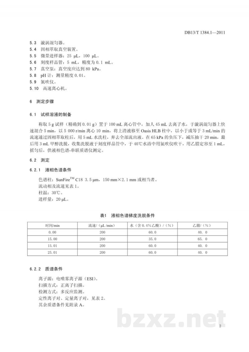 DB13/T 1384.1-2011饲料中四种β-内酰胺类药物的测定