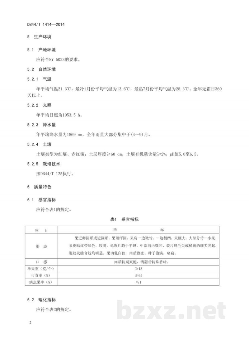 DB44/T 1414-2014地理标志产品 增城挂绿