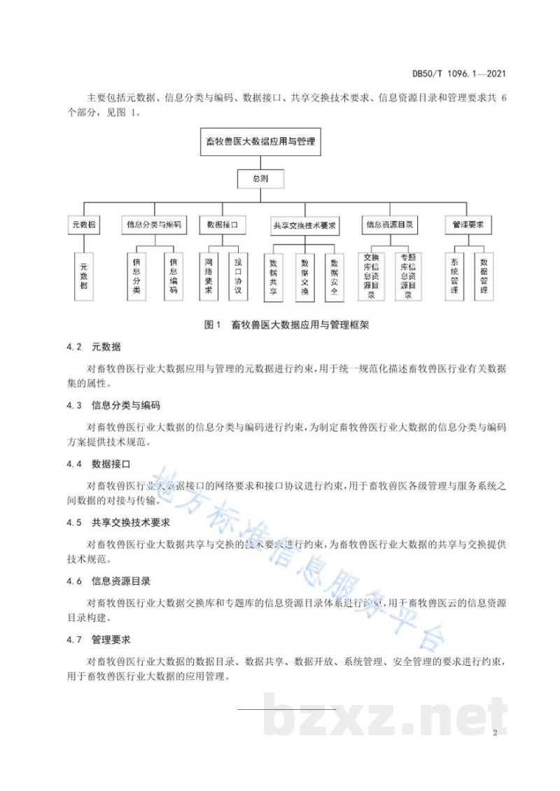 DB50/T 1096.1-2021畜牧兽医大数据应用与管理 第1部分：总则