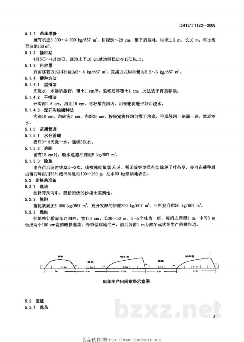 DB13/T 1123-2009无公害韭菜周年生产栽培技术规程