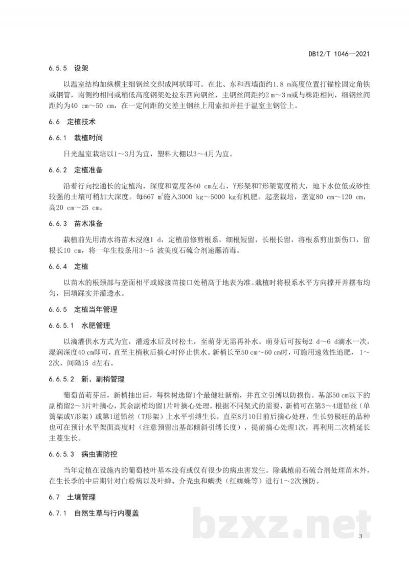 DB12/T 1046-2021葡萄设施栽培技术规程