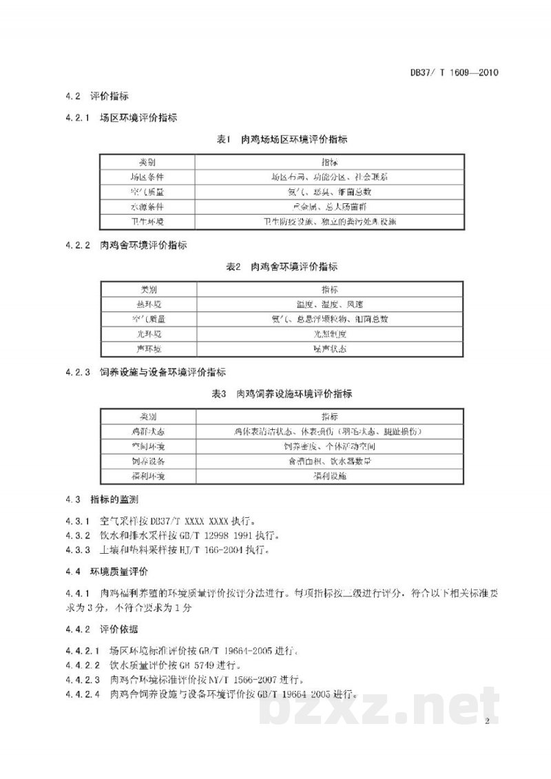 DB37/T 1609-2010肉鸡福利养殖环境评价方法
