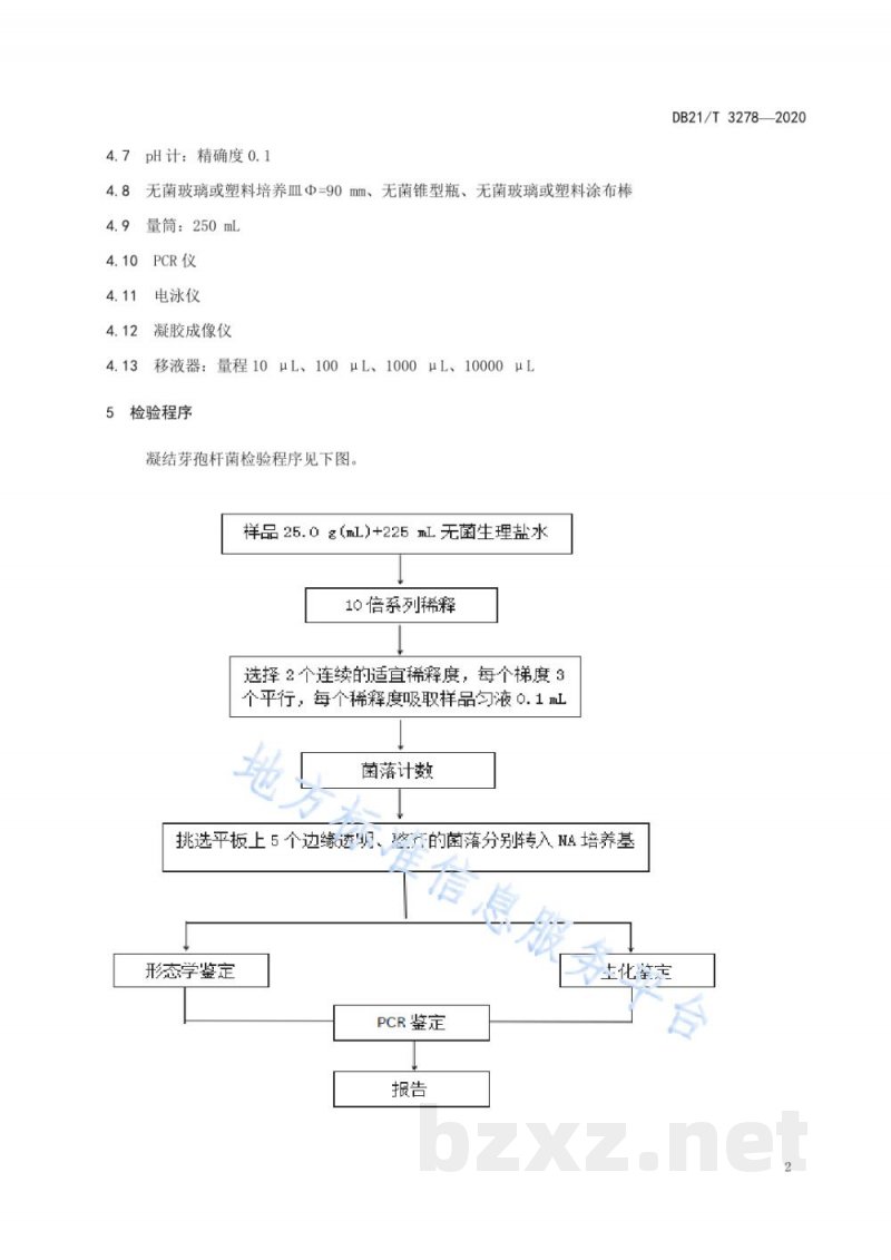 DB21/T 3278-2020饲用微生物制剂中凝结芽孢杆菌的检测