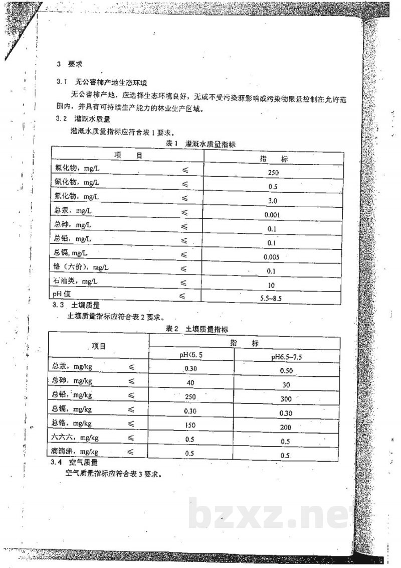 DB33/ 374.1-2002无公害柿 第1部分:产地环境要求