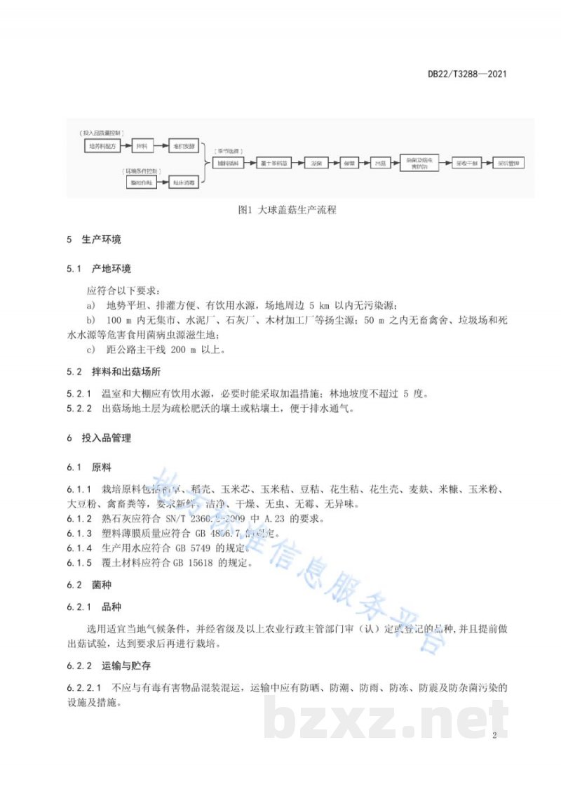DB22/T 3288-2021大球盖菇安全生产技术规程